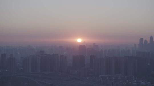 天津日出朝阳城市天际线