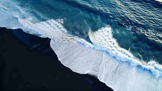 航拍海浪 鸟瞰海浪海边海滩大海视频素材