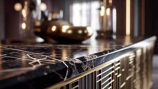 现代风格室内大理石台面特写素材