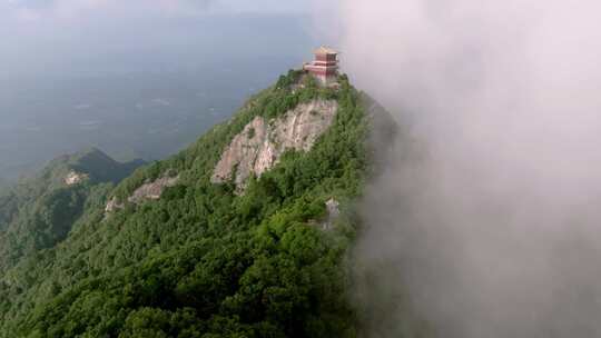 航拍陕西 西安 南五台景区 秦岭山脉