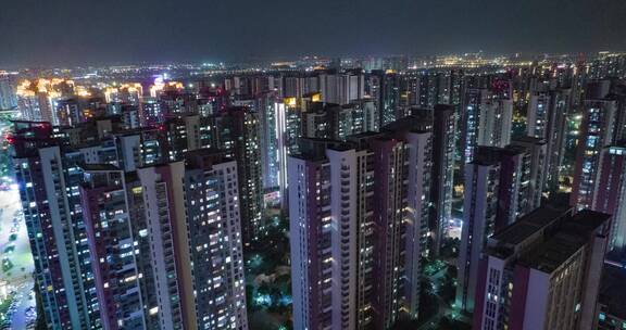 城市夜晚-万家灯火-大范围延时