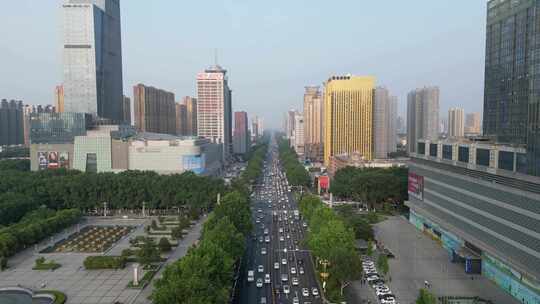 河北邯郸城市建设高楼大厦交通航拍 (2)