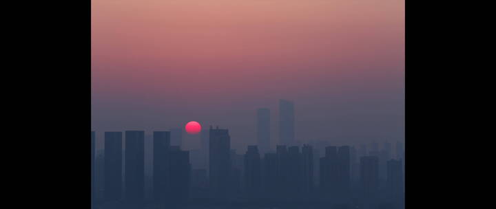 城市延时 无锡城市日出特写 延时初升