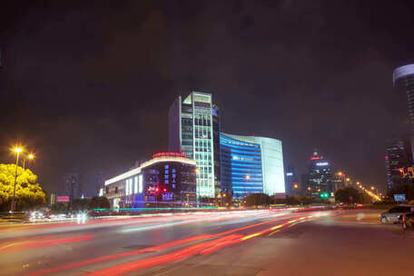 上海城市延时 夜景 车流