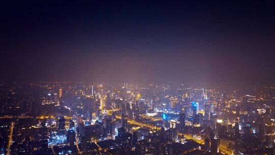 上海浦西夜景航拍