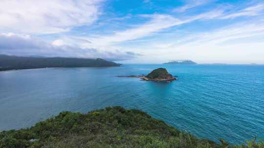 广东深圳西涌夏日午后晴天美景