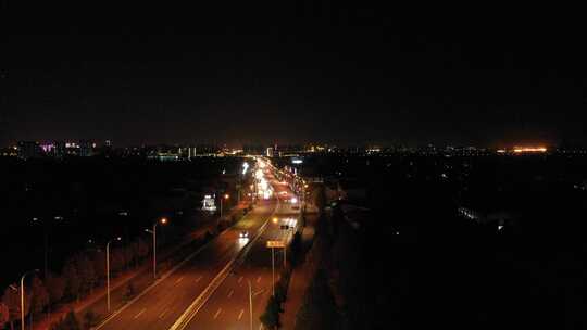 航拍 夜景 车流 跟车 跟拍 道路