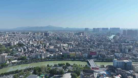 广东陆丰市航拍汕尾市城镇乡村农村乡镇建筑