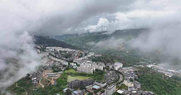 红河哈尼族马帮古城航拍