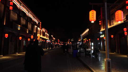 灯笼 夜景 景区 广府古城 广府 古城 红灯笼