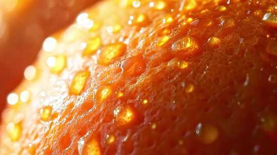 带水珠橙子微距特写