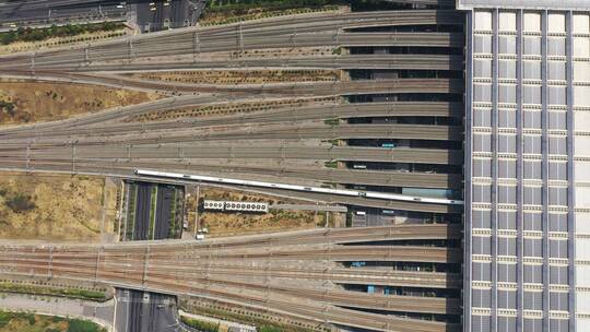 城市高铁高速动车轨道视频素材模板下载