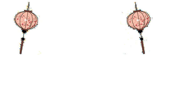 手绘风格中式灯笼素材