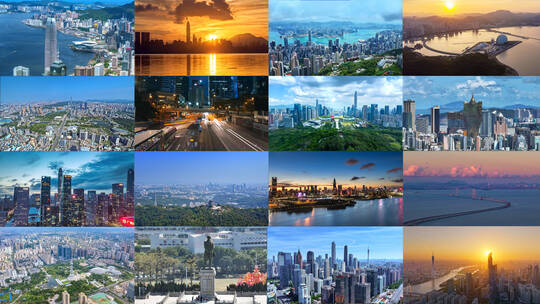 粤港澳大湾区广东十城珠三角城市合集高清在线视频素材下载