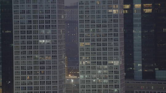 北京国贸夜景车流 都市夜景