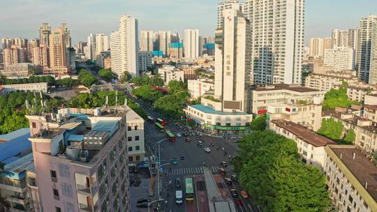 广西南宁广西日报楼城市航拍