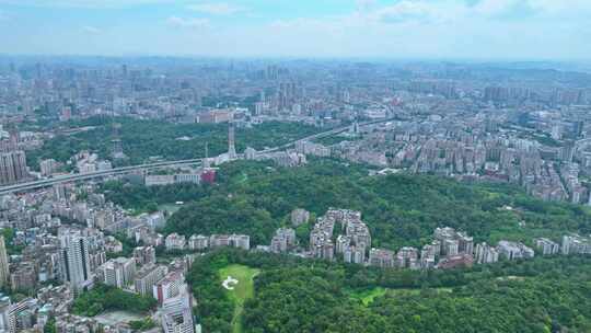 俯拍广州大景航拍天河区越秀区