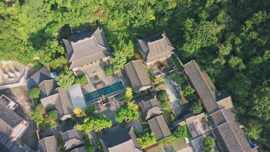 广西柳州灵泉寺寺院房屋楼阁航拍