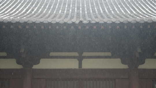 雨天惊蛰屋檐下雨雨水谷雨挂建筑禅意古风