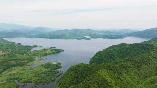 浙江湖州德清对河口水库航拍