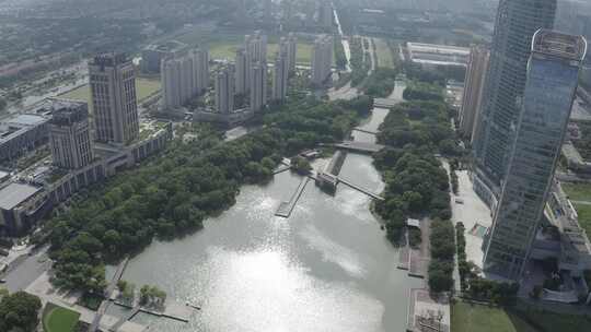 「有版权」航拍昆山花桥城市建筑4K-8