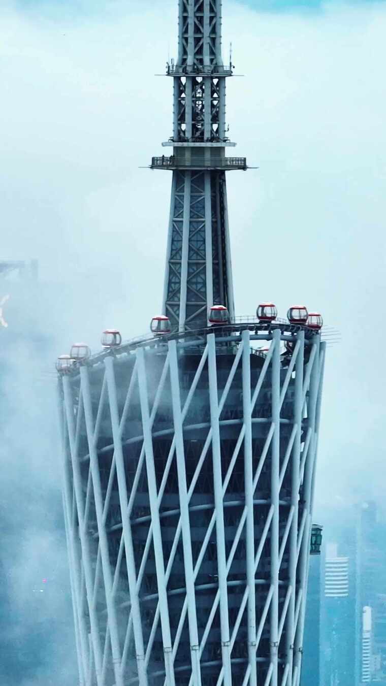 【4K合集】广州塔珠江新城云海航拍