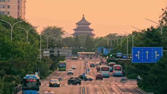 天坛车流延时