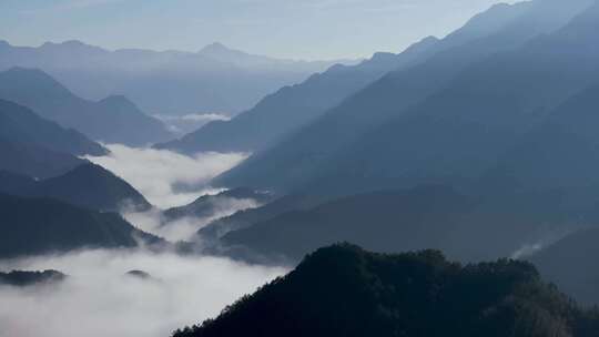 江南高山山谷云海浙江丽水松阳航拍