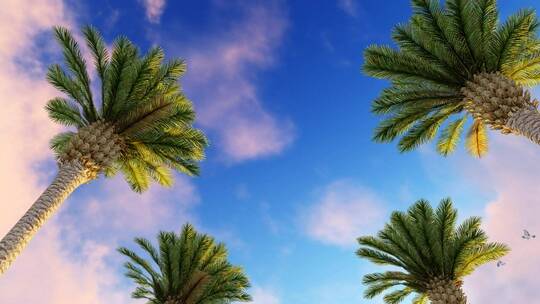 棕榈树下的天空