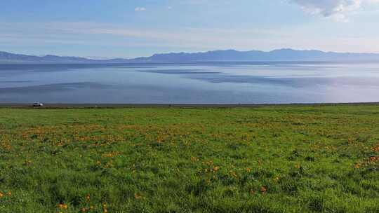 赛里木湖山川湖泊自然风光