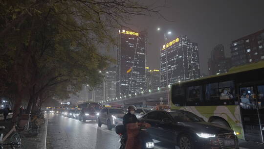 白领下班 都市夜晚 深夜加班