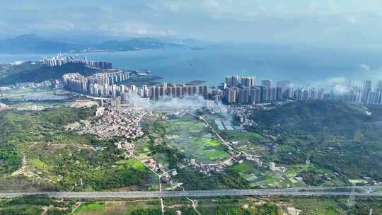 惠州惠东十里银滩航拍大全景