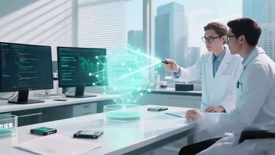 实验室中科研人员探讨数据