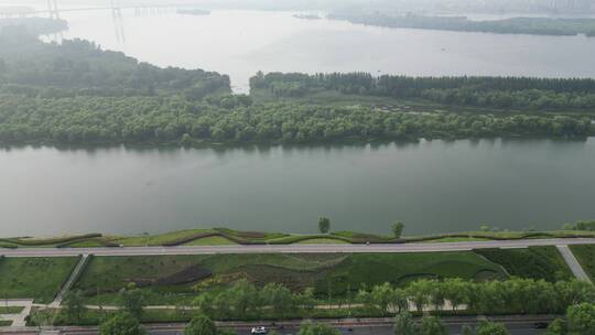 湖北襄阳城市风光航拍