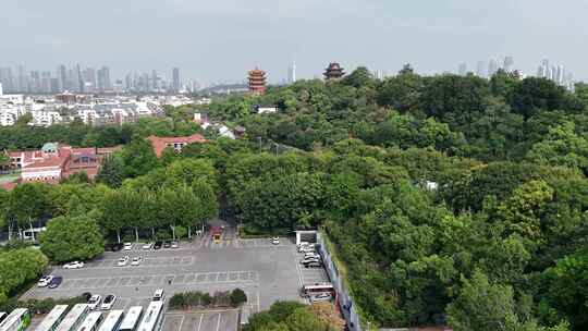 湖北武汉黄鹤楼景区大门航拍