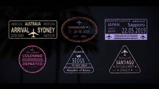 时尚创意旅行邮票宣传旅行AE模板
