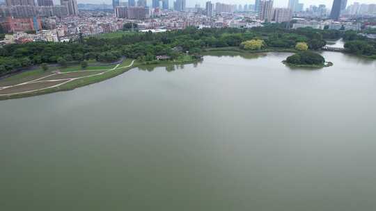 广州海珠湖风光航拍