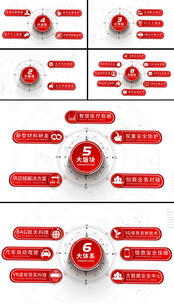 红色科技文字信息分类展示AE模板高清AE视频素材下载