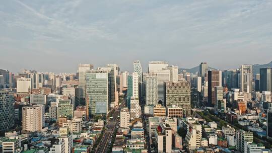 韩国首尔城市航拍