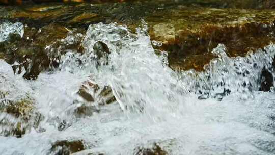 自然小溪流水山泉水花急流