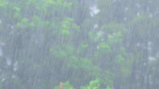 夏天雷雨大雨特写空镜