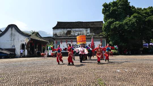 浙江杭州龙门古镇文化演出，人文场景视频素材模板下载