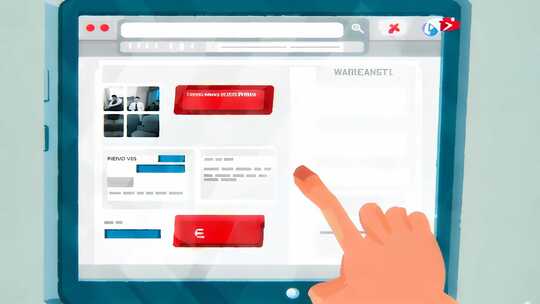 手指点击平板屏幕画面