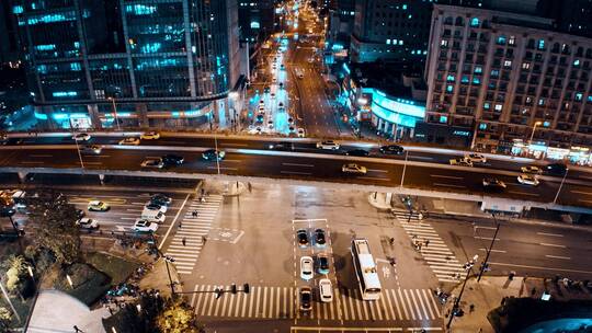 上海浦西夜景航拍