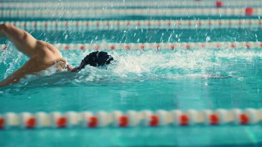 运动员游泳比赛视频素材模板下载