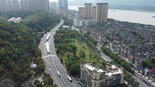 航拍武汉现代化城市发展