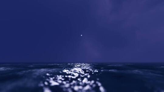 夜间在海上快速航行，3D+POV