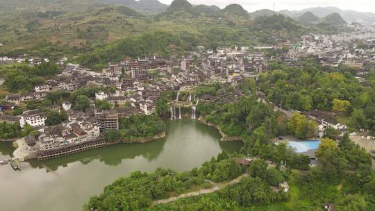 湖南湘西芙蓉镇4A景区航拍