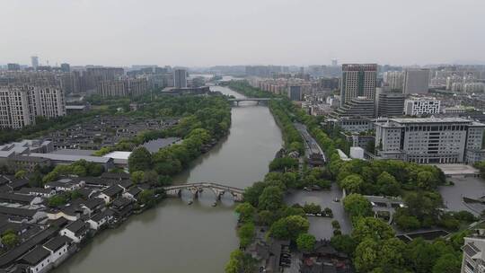 4K高清航拍杭州拱宸桥运河航拍无人机4K航拍