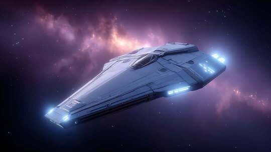 星际飞船穿梭于星云之间